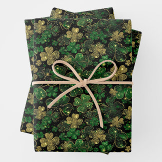 St Patricks Day Wrapping Paper Flat Sheet Set of 3