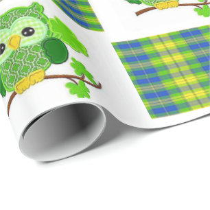 St. Patrick's Day Wrapping Paper Owl