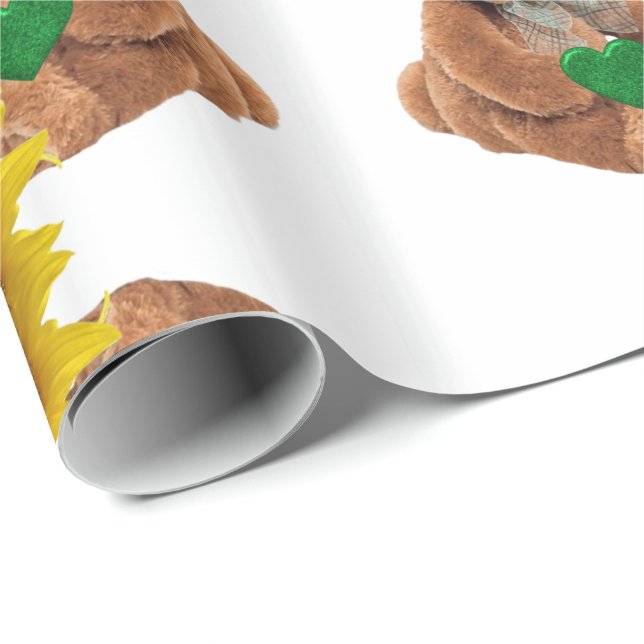 St. Patrick's Day Wrapping Paper Teddy Bear (Roll Corner)