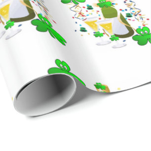 St. Patrick's Day Wrapping Paper Wine Celebration