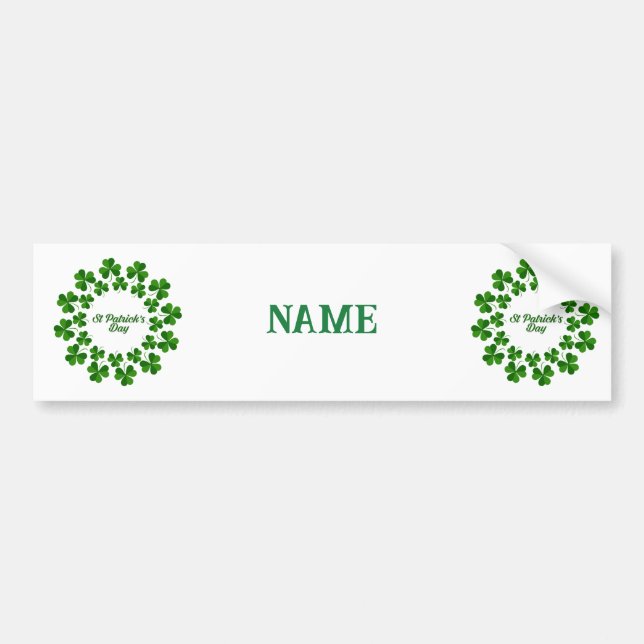 St Patrick's Day Wreath Thunder_Cove Bumper Sticker (Front)