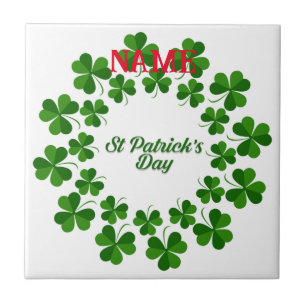 St Patrick's Day Wreath Thunder_Cove Ceramic Tile