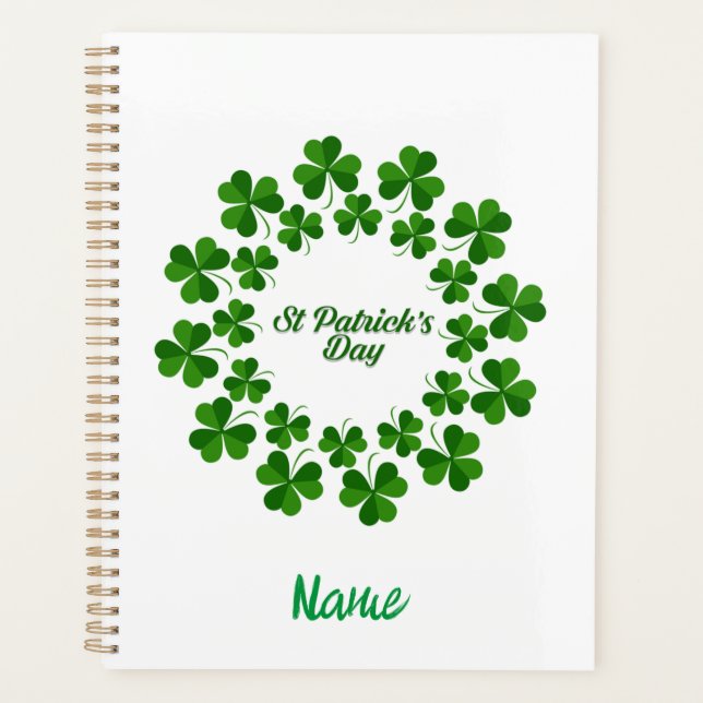 St Patrick's Day Wreath Thunder_Cove  Planner (Front)