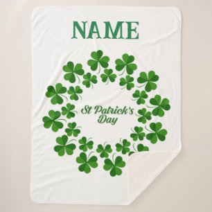 St Patrick's Day Wreath Thunder_Cove Sherpa Blanket