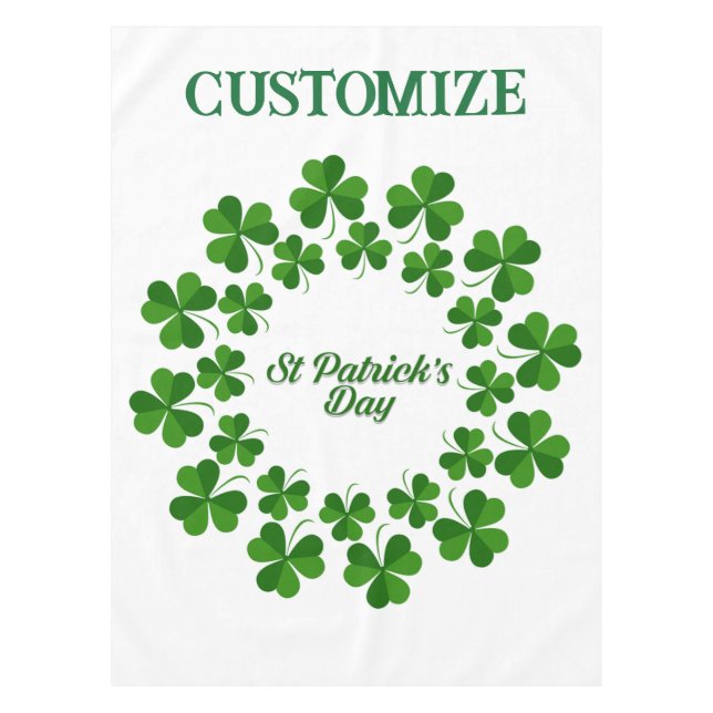 St Patrick's Day Wreath Thunder_Cove  Tablecloth (Front)