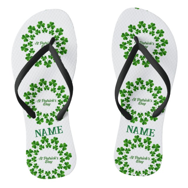 St Patrick's Day Wreath Thunder_Cove Thongs (Footbed)