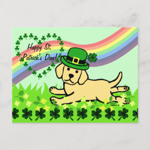 St. Patrick's Day Yellow Lab Baby Postcard