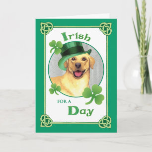 St. Patrick's Day Yellow Lab Card