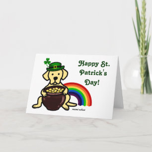 St. Patrick's Day Yellow Lab Rainbow Card