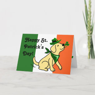 St. Patrick's Day Yellow Labrador Card