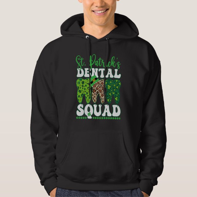 St Patrick's Dental Squad Leopard Tooth For Dentis Hoodie (Front)