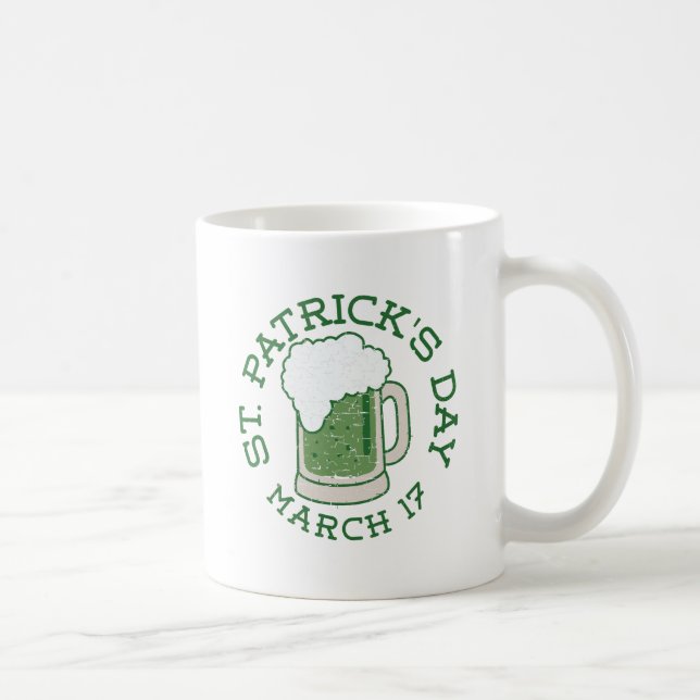 st patricks distressed green beer coffee mug (Right)