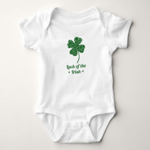 st patricks distressed lucky clover baby bodysuit