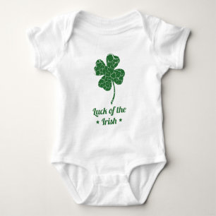 st patricks distressed lucky clover baby bodysuit