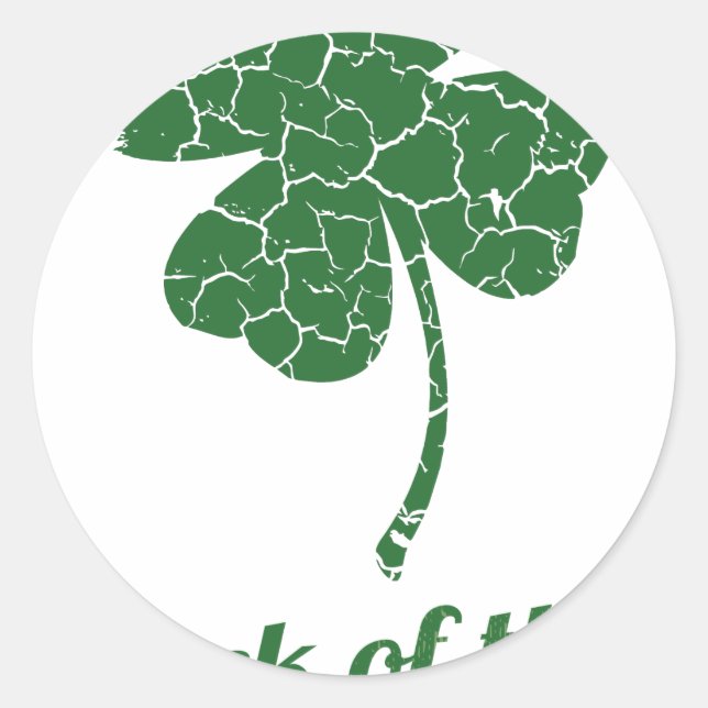 st patricks distressed lucky clover classic round sticker (Front)