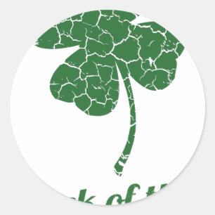 st patricks distressed lucky clover classic round sticker