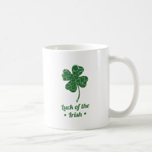 st patricks distressed lucky clover coffee mug