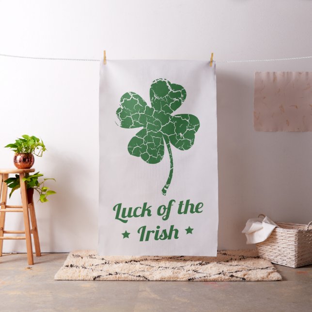 st patricks distressed lucky clover fabric (In Situ)