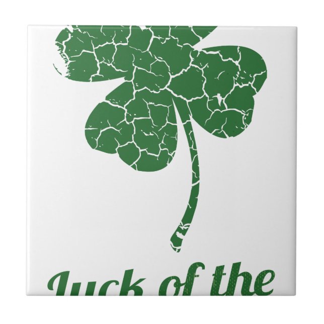 st patricks distressed lucky clover tile (Front)