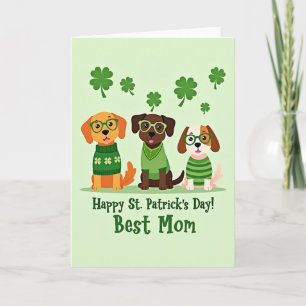 St Patricks Dogs Best Mom Card