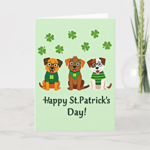 St Patricks Dogs Fun Day Card