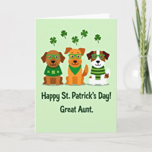 St Patricks Dogs Great Aunt Card