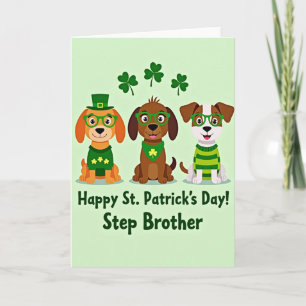 St Patricks Dogs Step Brother Card
