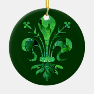 St. Patrick's Fleur de lis Ceramic Ornament