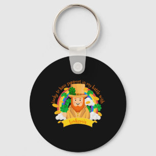 St Patricks Four Leaf Clover Leprechaun Leukaemia  Key Ring