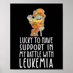 St Patricks Four Leaf Clover Leprechaun Leukaemia  Poster
