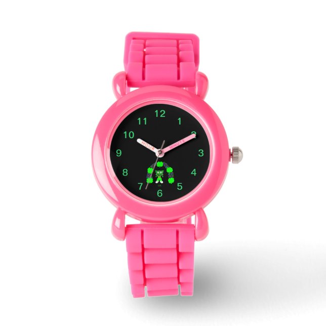 St.  Patrick's FrankenCheese Kid's Pink Watch  (Front)