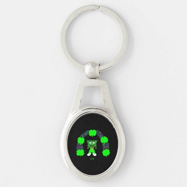 St.  Patrick's FrankenCheese Oval Keychain (Front)