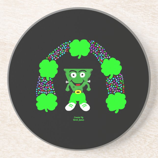 St.  Patrick's FrankenCheese Sandstone Coaster (Front)