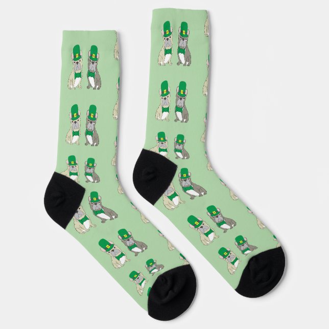 St. Patricks French Bulldogs Socks (Right)