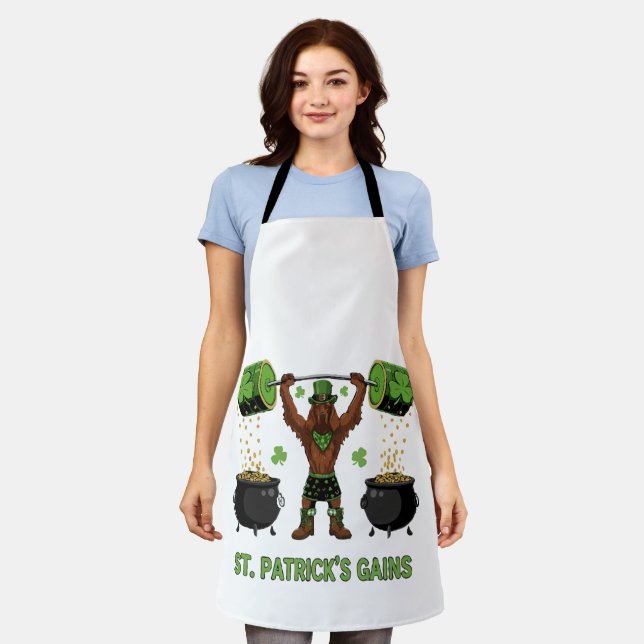 St. Patrick's Gains Funny Weightlifting Irish Sett Apron (Worn)