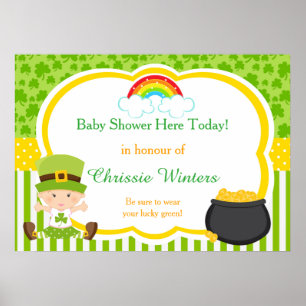 St Patricks Girl Baby Shower Poster