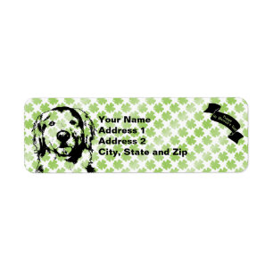 St Patricks Golden Retriever Silhouette - Corona Return Address Label