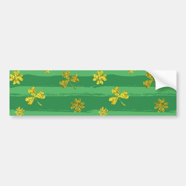 st patricks golden shamrocks bumper sticker (Front)