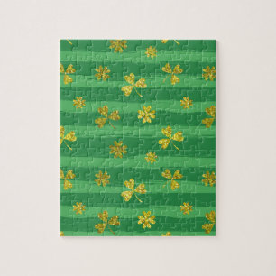 st patricks golden shamrocks jigsaw puzzle