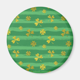st patricks golden shamrocks magnet