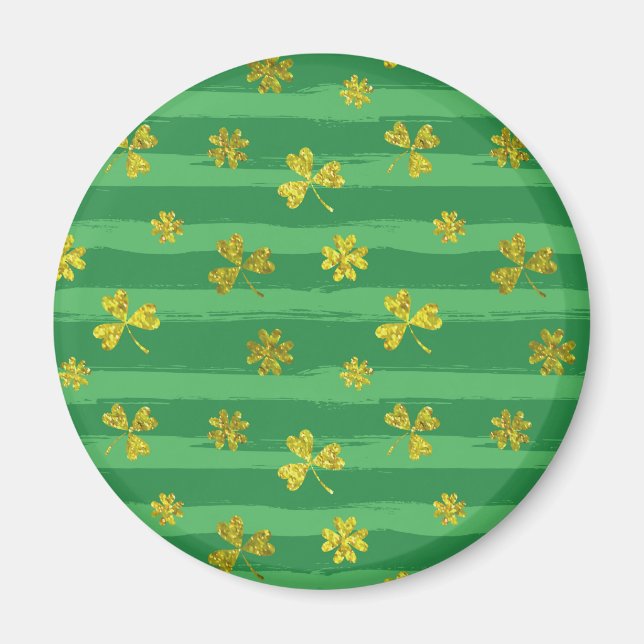 st patricks golden shamrocks magnet (Front)