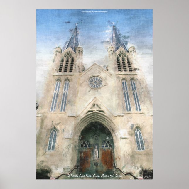 St Patrick's Gothic Revival Church Painting Poster (Front)
