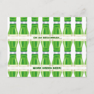St. Patrick's Green Beer Pattern Postcard