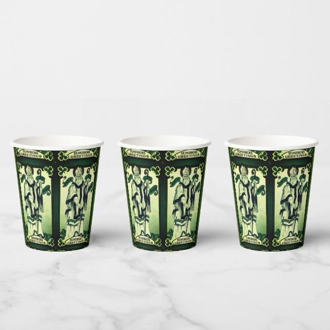 St. Patrick's Greetings (Erin Go Braugh) Paper Cups (Multi)