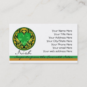 St. Patrick's Heart Lucky Charm Business Card