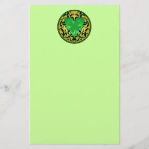 St. Patrick's Heart Lucky Charm Stationery