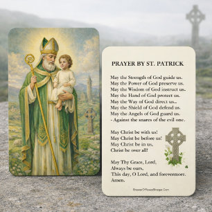 St. Patrick's  Holy Card Catholic Prayer