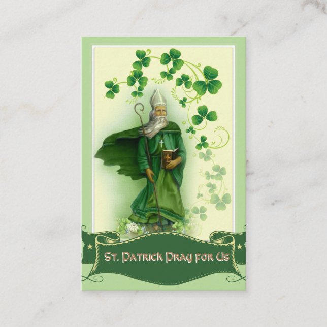 St. Patrick's  Holy Card with Beautiful Prayer (Front)