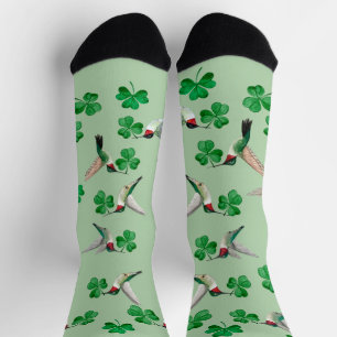 St. Patrick's Hummingbird Crew Socks