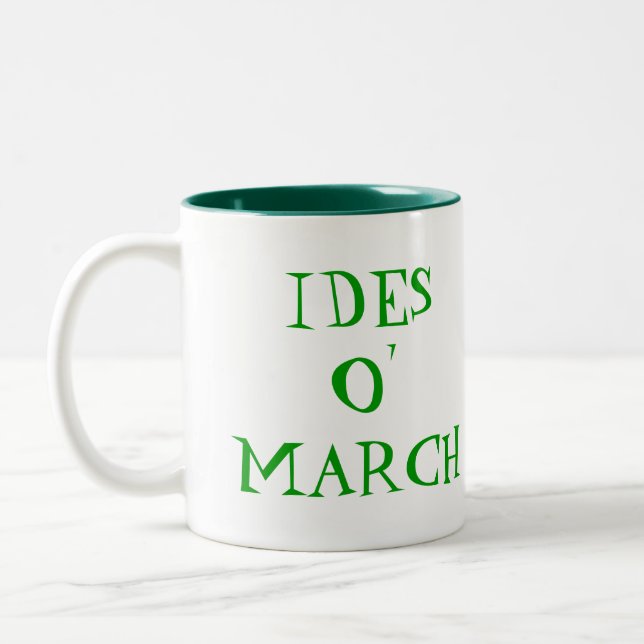 St Patrick's IDES O' MARCH Leprechaun Mug (Left)